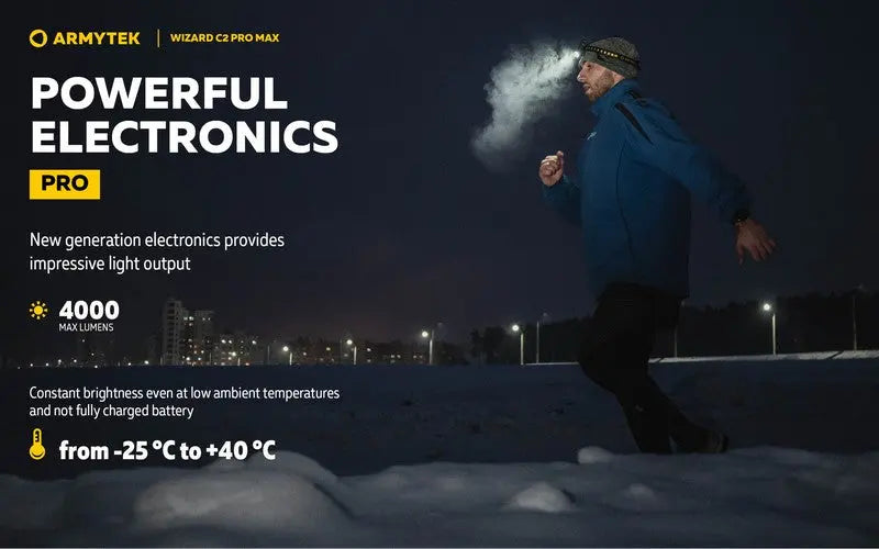 Lampe Frontale Armytek Wizard C2 PRO MAX OLIVE Magnet USB 4000 Lumens - rechargeable en USB  NYCTALOPE  