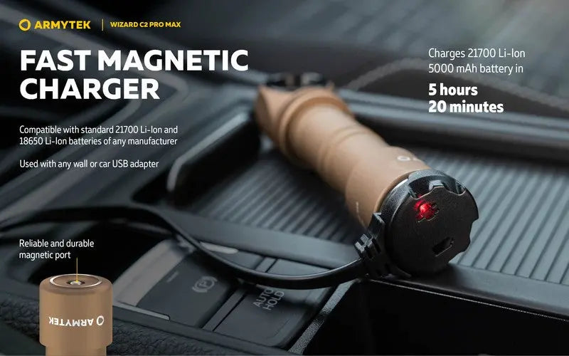 Lampe Frontale Armytek Wizard C2 PRO MAX SAND Magnet USB 4000 Lumens - rechargeable en USB  NYCTALOPE  