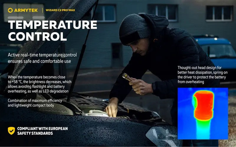 Lampe Frontale Armytek Wizard C2 PRO MAX SAND Magnet USB 4000 Lumens - rechargeable en USB  NYCTALOPE  