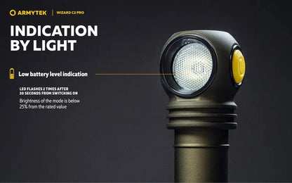 Lampe Frontale Armytek Wizard C2 PRO OLIVE Magnet USB 2500 Lumens  NYCTALOPE  