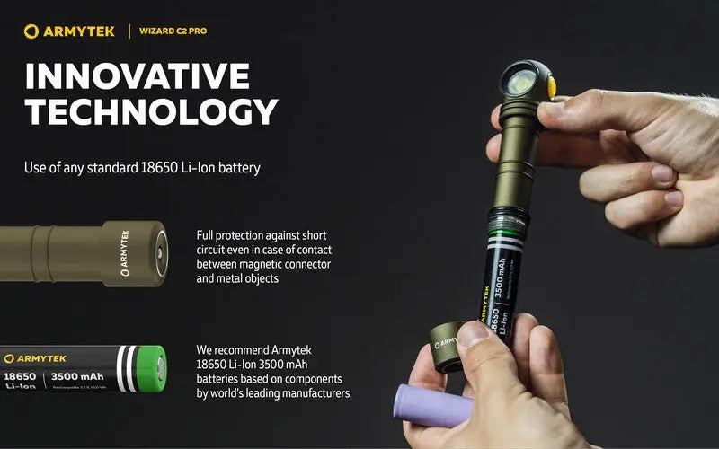 Lampe Frontale Armytek Wizard C2 PRO OLIVE Magnet USB 2500 Lumens  NYCTALOPE  
