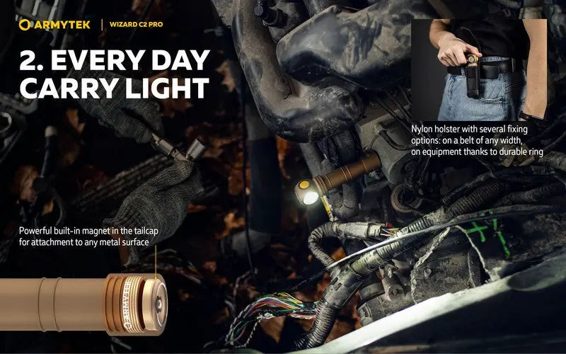 Lampe Frontale Armytek Wizard C2 PRO SAND Magnet USB 2500 Lumens  NYCTALOPE  