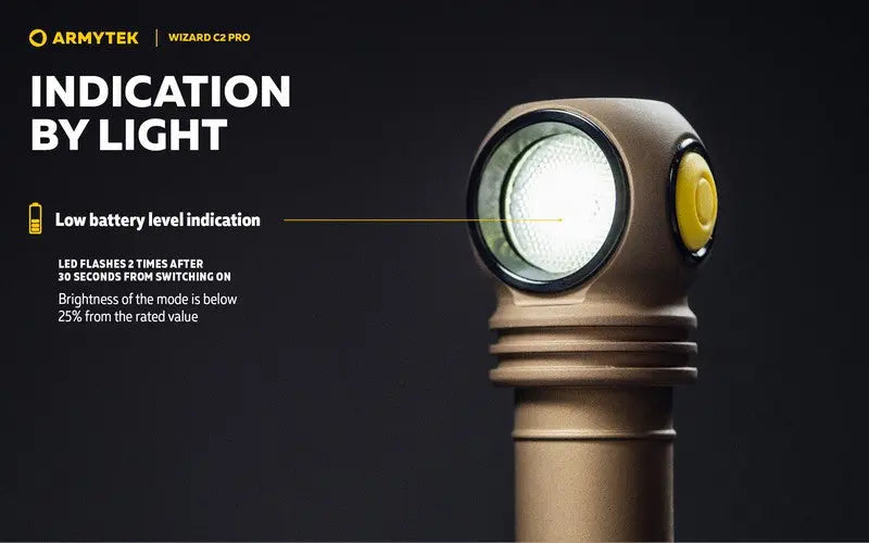 Lampe Frontale Armytek Wizard C2 PRO SAND Magnet USB 2500 Lumens  NYCTALOPE  