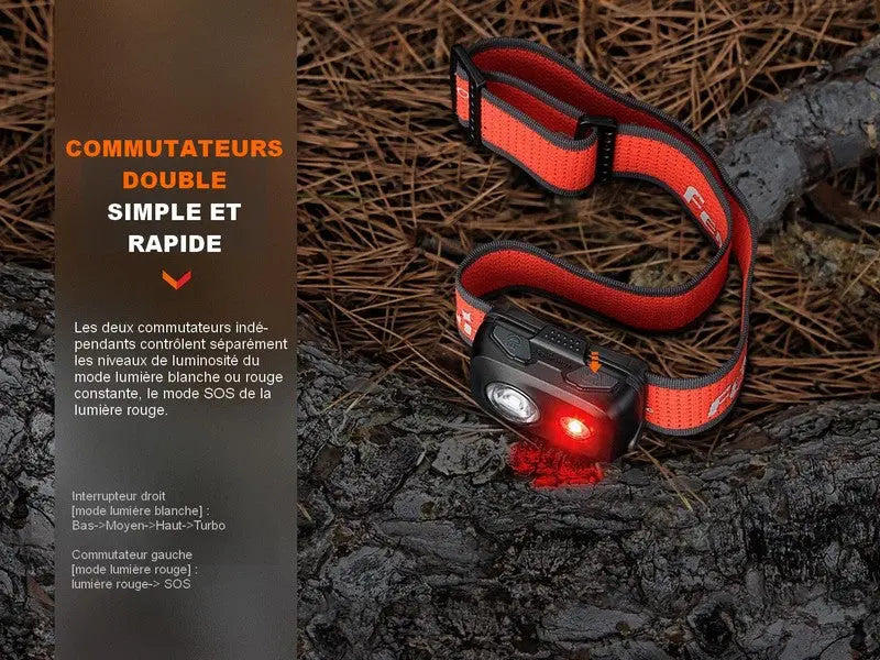 Lampe Frontale Fenix HL16 – 450 Lumens  NYCTALOPE  