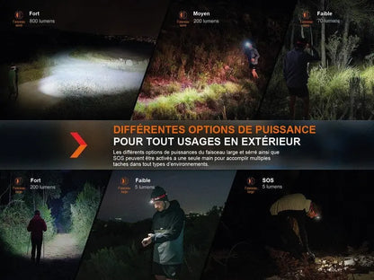 Lampe Frontale Fenix HL32R-T – 800 Lumens – Rechargeable  NYCTALOPE  