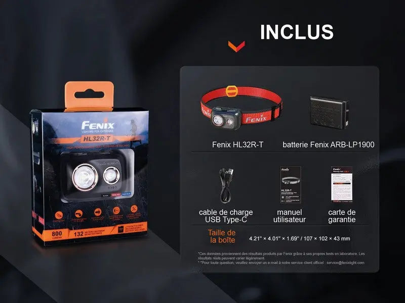 Lampe Frontale Fenix HL32R-T – 800 Lumens – Rechargeable  NYCTALOPE  