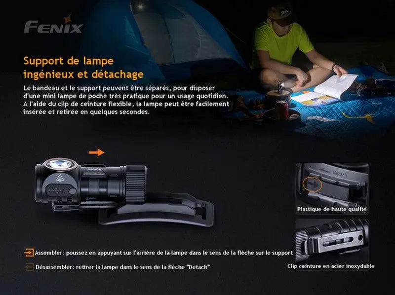 Lampe Frontale Fenix HM50R V2.0 - 700 Lumens - Rechargeable USB-C  NYCTALOPE  