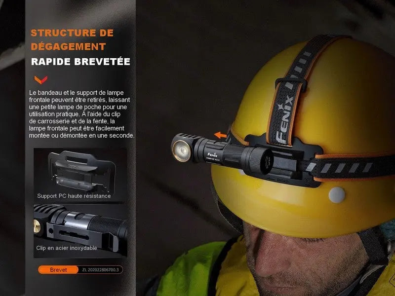 Lampe Frontale Fenix HM61R V2.0 – 1600 Lumens  NYCTALOPE  