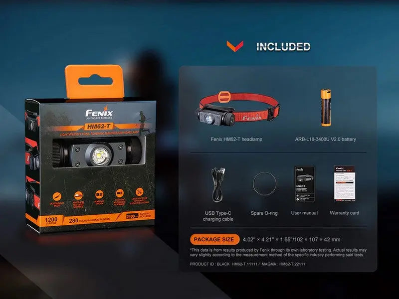 Lampe Frontale Fenix HM62T M Magma - 1200 Lumens  NYCTALOPE  