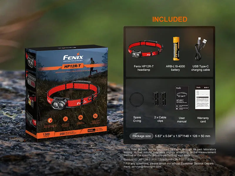Lampe Frontale Fenix HP12R-T 1300 Lumens - Trail Running - Triple Sources Lumineuses - USB-C  NYCTALOPE  