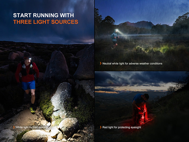 Lampe Frontale Fenix HP12R-T 1300 Lumens - Trail Running - Triple Sources Lumineuses - USB-C  NYCTALOPE  