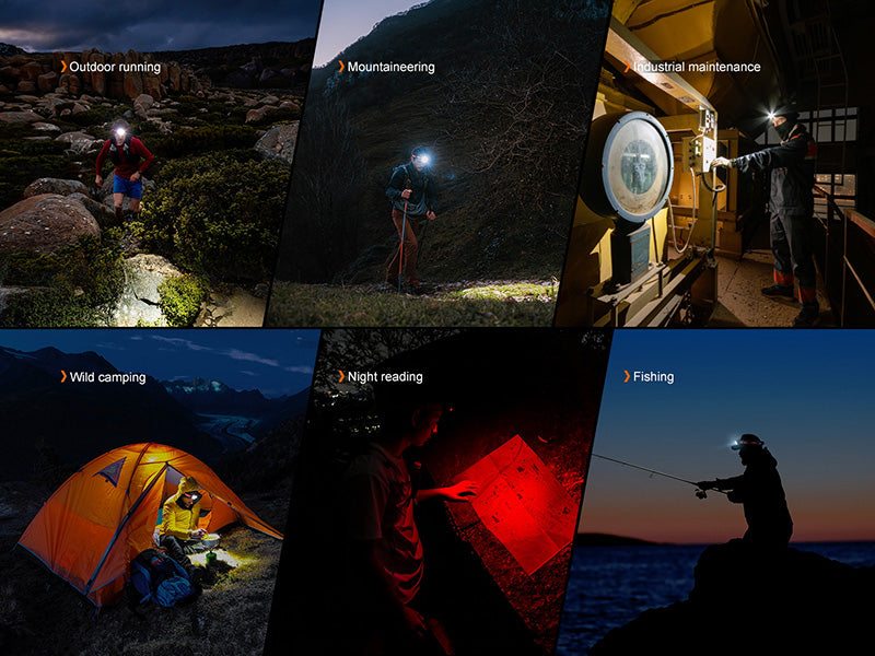 Lampe Frontale Fenix HP12R-T 1300 Lumens - Trail Running - Triple Sources Lumineuses - USB-C  NYCTALOPE  