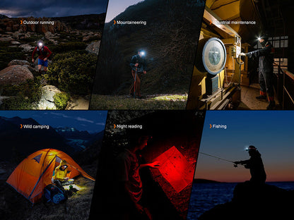 Lampe Frontale Fenix HP12R-T 1300 Lumens - Trail Running - Triple Sources Lumineuses - USB-C  NYCTALOPE  
