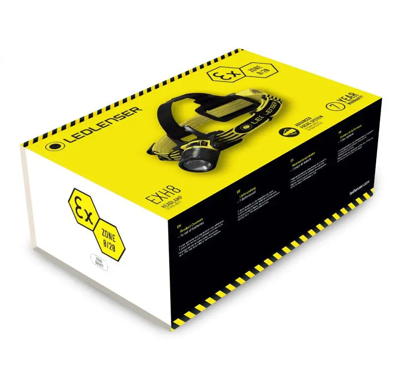 Lampe Frontale LEDLENSER EXH8 ex-zone 0/20 – série ATEX – 180 Lumens  NYCTALOPE  
