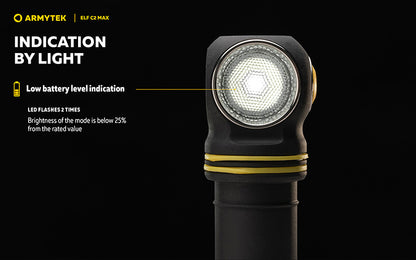 Lampe Frontale Armytek Elf C2 Max 4500 Lumens - Faisceau Large 150° - 4 en 1 - Rechargeable USB-C