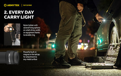 Lampe Frontale Armytek Elf C2 Max 4500 Lumens - Faisceau Large 150° - 4 en 1 - Rechargeable USB-C