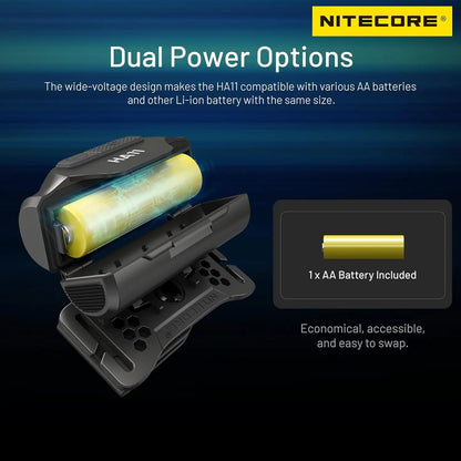 Lampe Frontale Nitecore HA11 – 240 Lumens – Lumière rouge  NYCTALOPE  