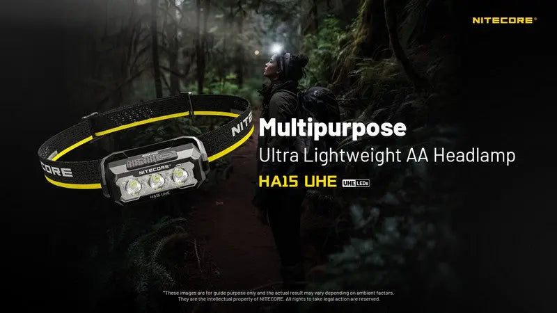 Lampe Frontale Nitecore HA15 UHE – 400 Lumens – Lumière rouge - NYCTALOPE