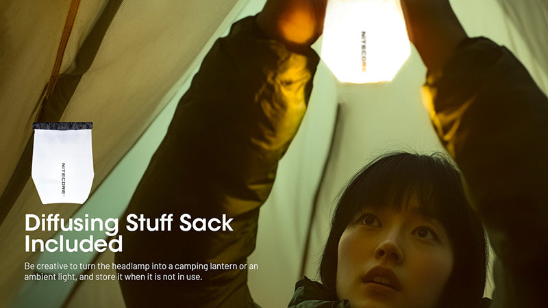 Lampe Frontale Nitecore HA23 UHE 600 Lumens - 3 températures de couleur - Double alimentation - IP68 - NYCTALOPE