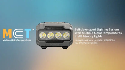 Lampe Frontale Nitecore HA23 UHE 600 Lumens - 3 températures de couleur - Double alimentation - IP68 - NYCTALOPE
