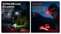 Lampe Frontale Nitecore HA25 UHE 800 Lumens - 3 températures de couleur - Double alimentation  NYCTALOPE  