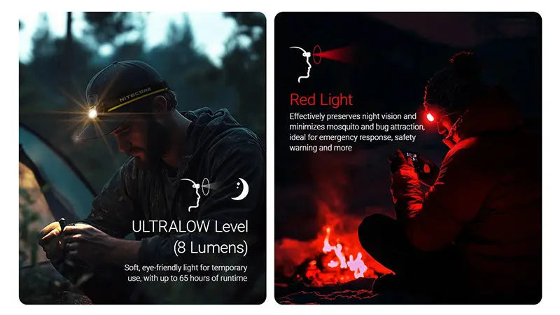 Lampe Frontale Nitecore HA27 UHE 800 Lumens - 3 températures de couleur - Triple alimentation  NYCTALOPE  