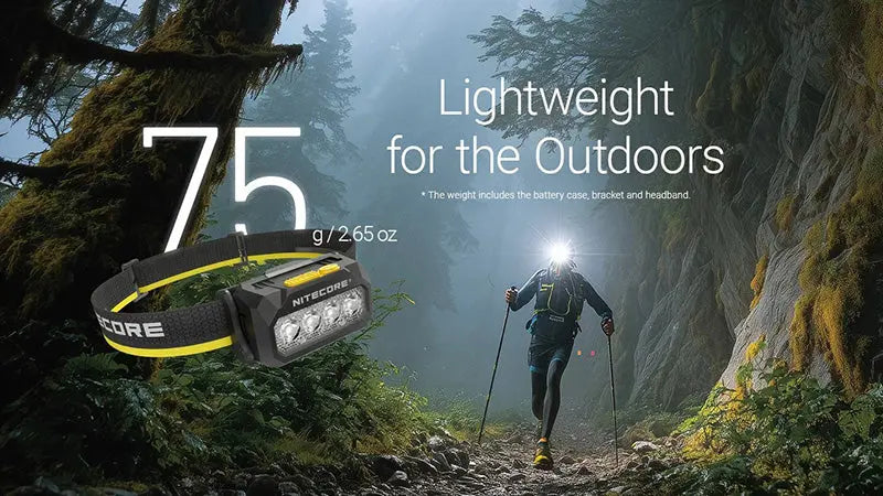 Lampe Frontale Nitecore HA27 UHE 800 Lumens - 3 températures de couleur - Triple alimentation  NYCTALOPE  