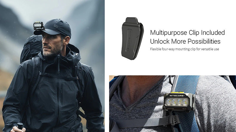 Lampe Frontale Nitecore HA27 UHE 800 Lumens - 3 températures de couleur - Triple alimentation