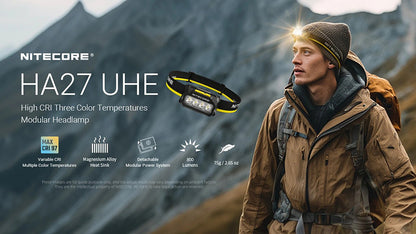 Lampe Frontale Nitecore HA27 UHE 800 Lumens - 3 températures de couleur - Triple alimentation