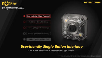 Lampe Frontale Nitecore NU05V2 KIT – 40 Lumens  NYCTALOPE  