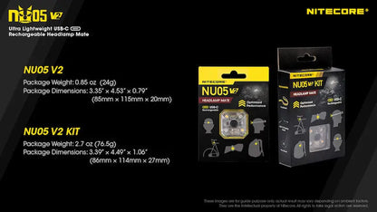 Lampe Frontale Nitecore NU05V2 KIT – 40 Lumens  NYCTALOPE  