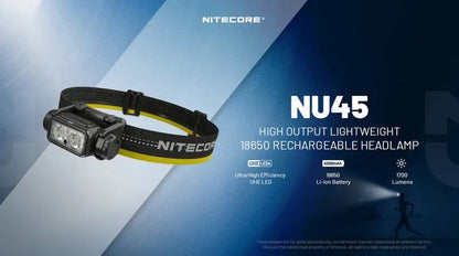 Lampe Frontale Nitecore NU45 – 1700 Lumens  NYCTALOPE  