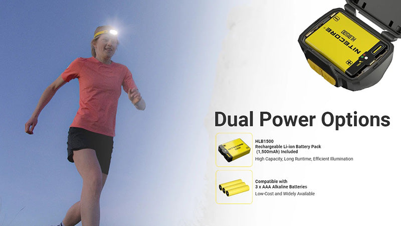 Lampe Frontale Nitecore UT27 - 800 Lumens livrée avec une batterie HLB1500 - version 2025  NYCTALOPE  