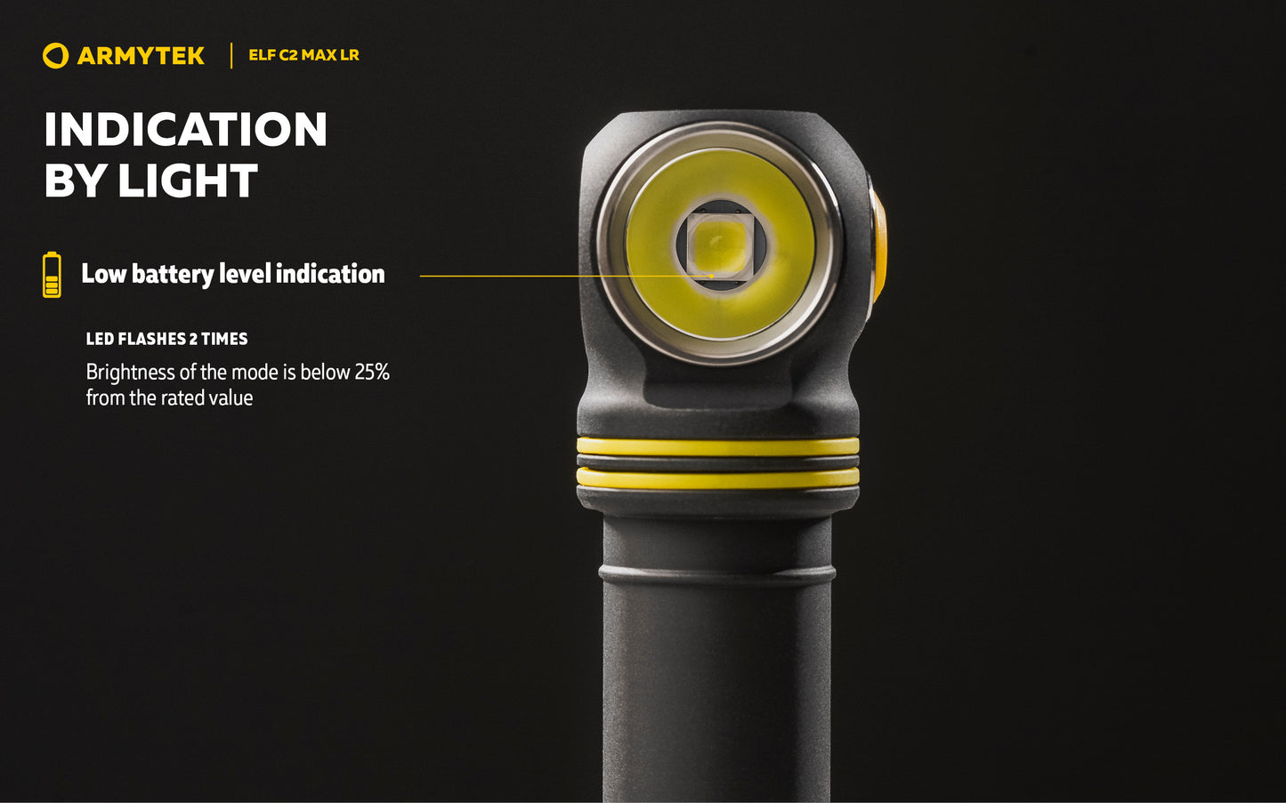 Lampe Frontale Armytek Elf C2 Max LR 4500 Lumens - Portée 235m Longue Distance - 4 en 1 - Rechargeable USB-C