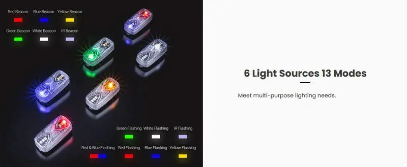 Lampe Multi-signal Nextorch UT41 - 5 couleurs + IR - lumière de secours de sécurité et d'avertissement - Rechargeable USB-C  NYCTALOPE  