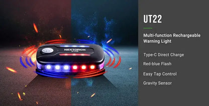 Lampe Multifonction Nextorch UT22L (Molle et Clip) - 11 Lumens - rouge et bleu clignotant - warning light  NYCTALOPE  