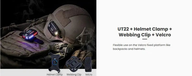 Lampe Multifonction Nextorch UT22L (Molle et Clip) - 11 Lumens - rouge et bleu clignotant - warning light  NYCTALOPE  