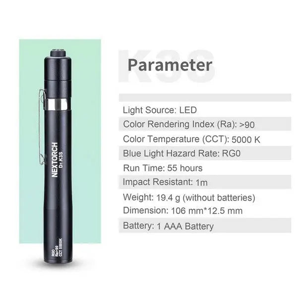 Lampe Nextorch DR K3S - 75 Lumens blanc / Jaune - Lampe médicale  NYCTALOPE  
