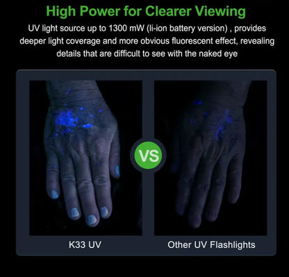 Lampe Nextorch DR.K33UV 1300mW - Lampe UV rechargeable - NYCTALOPE