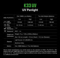 Lampe Nextorch DR.K33UV 1300mW - Lampe UV rechargeable - NYCTALOPE