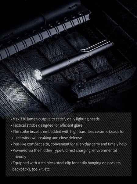 Lampe Nextorch K3RT - 330 Lumens - lampe tactique self défense  NYCTALOPE  