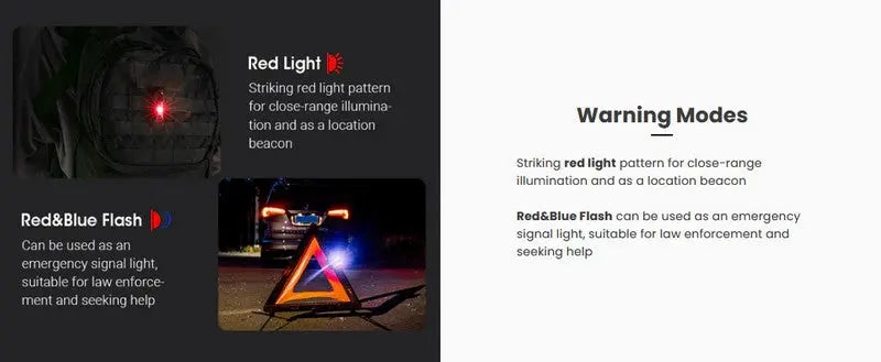 Lampe Nextorch K40 - 300 Lumens / UV / flash rouge et bleu, rechargeable, pour porte-clés  NYCTALOPE  