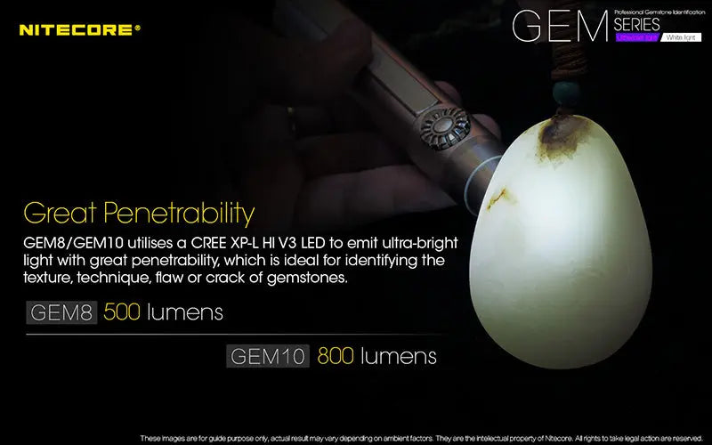 Lampe Nitecore GEM8 – Lampe d'identification professionnelle - Luminosité variable  NYCTALOPE  