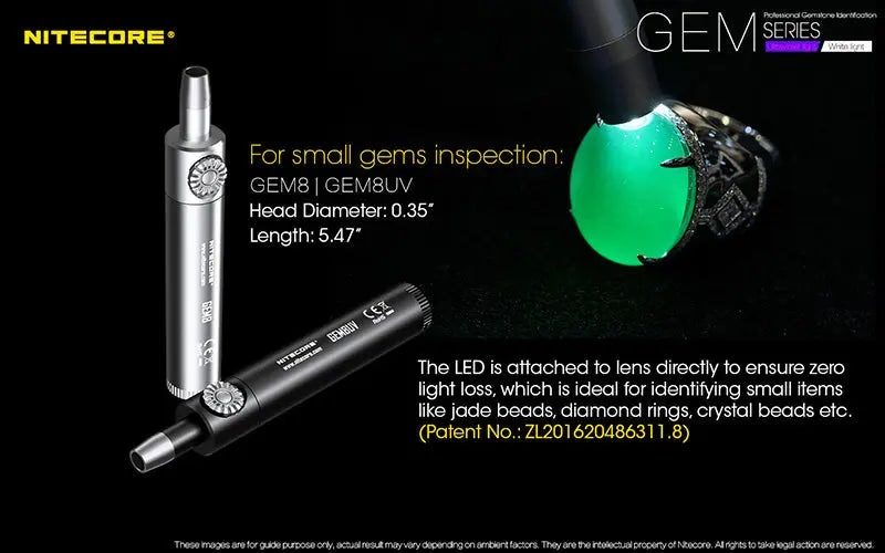Lampe Nitecore GEM8 – Lampe d'identification professionnelle - Luminosité variable  NYCTALOPE  