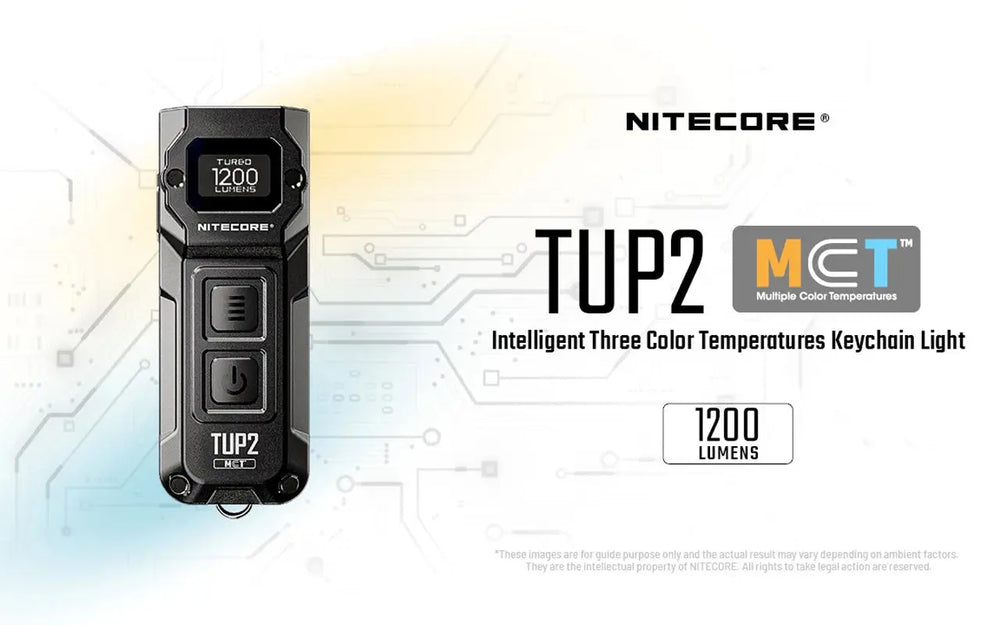 Lampe Nitecore TUP2 compacte – 1200 Lumens – Résistant IP54 eau poussière - Lampe porte clés  NYCTALOPE  