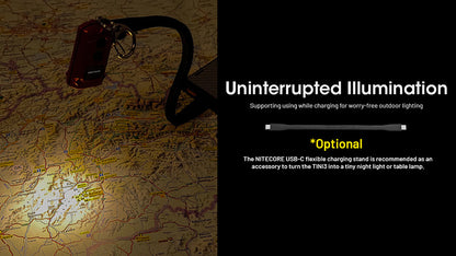 Lampe Porte-clés Nitecore Tini 3 600 Lumens - 3 températures de couleur - Écran OLED - Rechargeable USB-C - NYCTALOPE