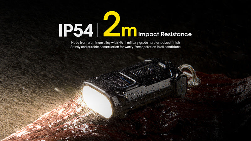 Lampe Porte-clés Nitecore Tini 3 600 Lumens - 3 températures de couleur - Écran OLED - Rechargeable USB-C - NYCTALOPE