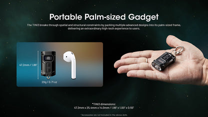 Lampe Porte-clés Nitecore Tini 3 600 Lumens - 3 températures de couleur - Écran OLED - Rechargeable USB-C - NYCTALOPE