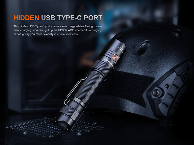 Lampe Tactique Fenix PD35R ACE 2000 Lumens - Multimodes - Rechargeable USB-C Fenix