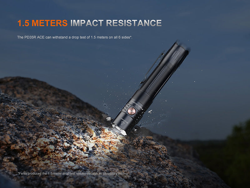 Lampe Tactique Fenix PD35R ACE 2000 Lumens - Multimodes - Rechargeable USB-C  NYCTALOPE  